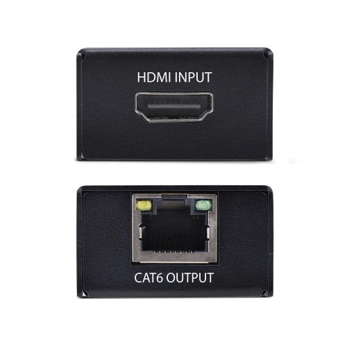 StarTech.com HDMI Extender Over CAT5e/CAT6, 4K 60Hz, Up to 200ft (60m), Transmitter and Receiver Kit, Power Over Cable, Compact Form Factor