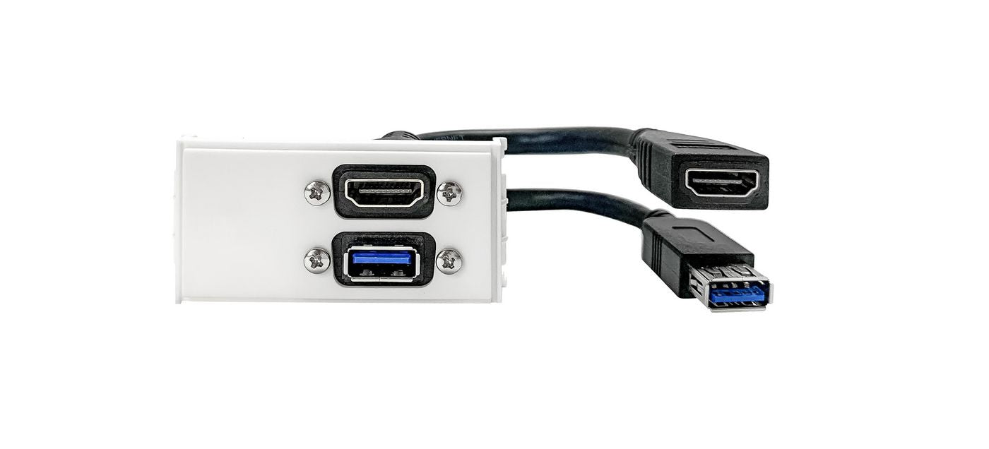 Vivolink WI221295 socket-outlet HDMI + USB A White