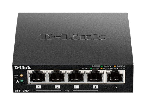 D-Link 5-Port Desktop Gigabit PoE+ Switch