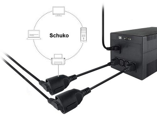 Equip 112106 power cable Black 0.25 m IEC C14 CEE7/3