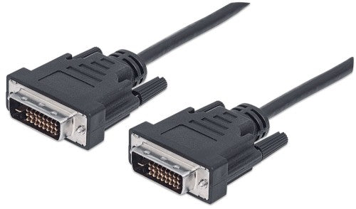 Manhattan Digital DVI-D Dual Link Video Cable, 3m, Male to Male, Fully Shielded, Compatible with DVD-D, Black, Lifetime Warranty