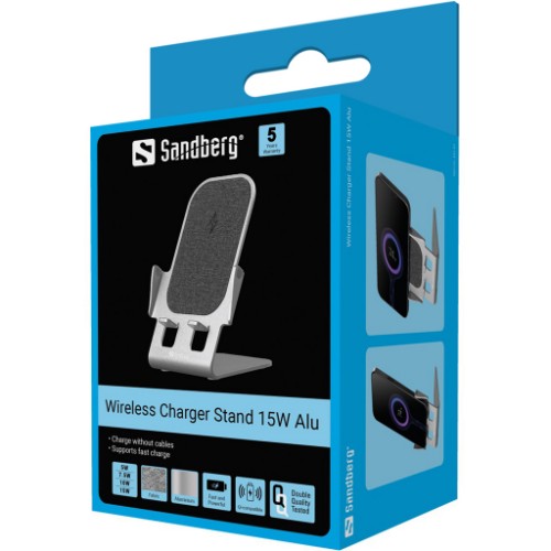 Sandberg Wireless Charger Stand 15W Alu