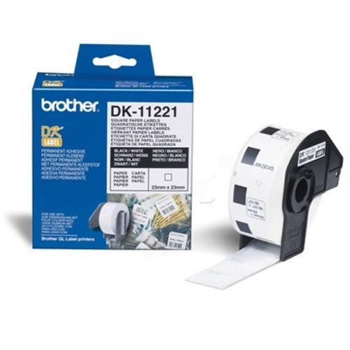 Brother DK-11221 DirectLabel Etikettes 23mm x 23mm 1000 for Brother P-Touch QL/700/800/QL 12-102mm/QL 12-103.6mm
