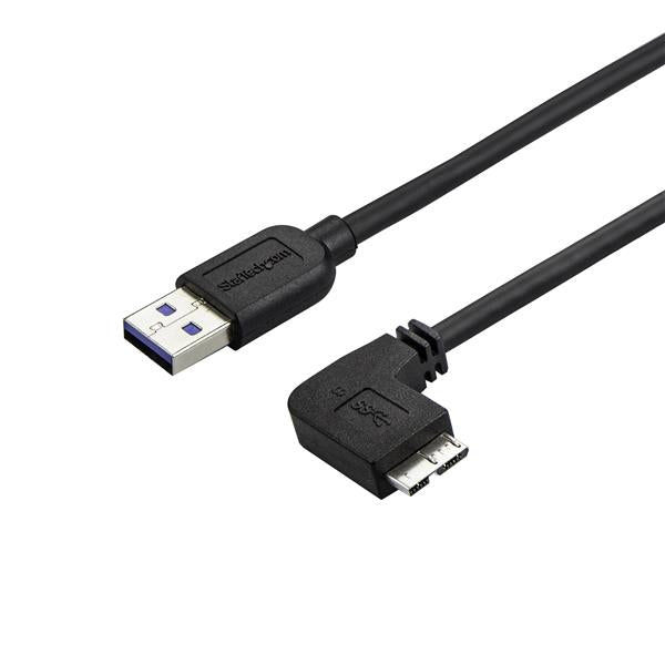 StarTech.com Slim Micro USB 3.0 Cable - M/M - Right-Angle Micro-USB - 1m (3ft)