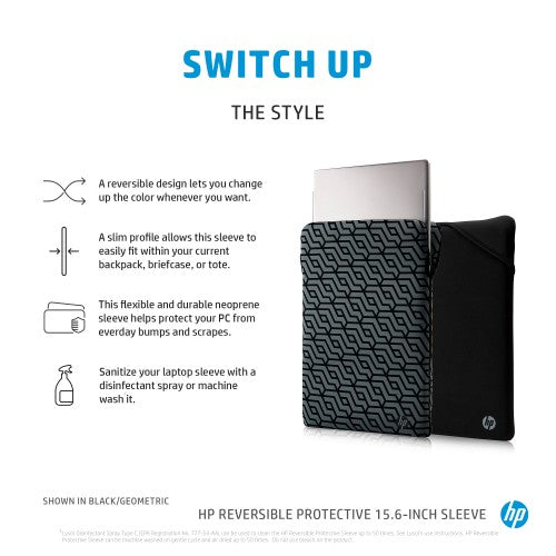 HP Reversible Protective 15.6-inch Silver Laptop Sleeve