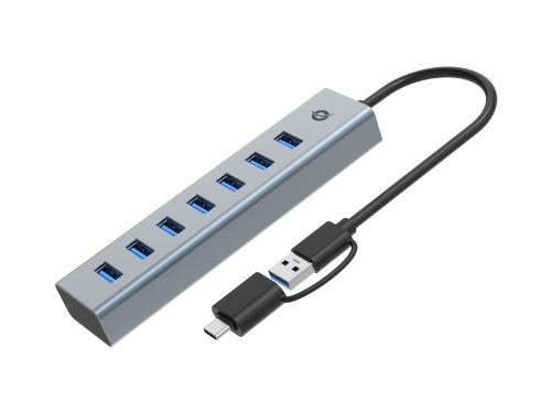 Conceptronic HUBBIES21GP 7-Port USB 3.0 Hub with Power Adapter, 5Gbps, USB-A x 7