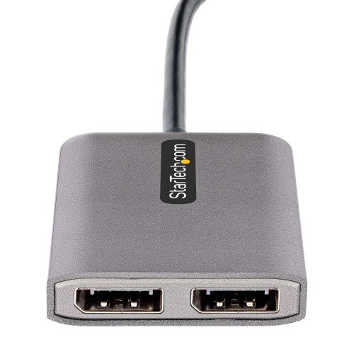 StarTech.com USB-C to Dual Displayport 1.4 Adapter, USB Type-C Multi-Monitor MST Hub, Dual 5K 60Hz DP Laptop Display Extender / Splitter, HDR, Extra-Long Built-In Cable - Windows Only