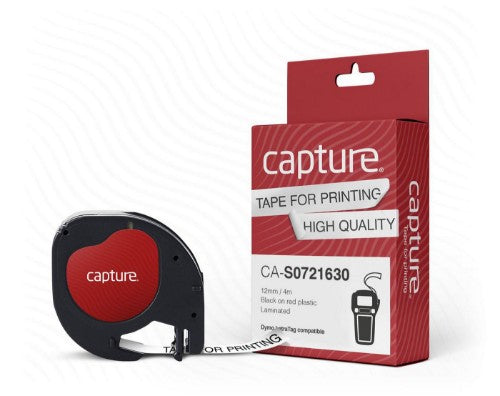 Capture CA-S0721630 label-making tape Black on red
