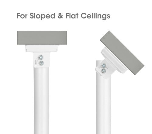 Manhattan Projector Mount, Ceiling, Universal, Full Motion, Height Range: 745 to 1145mm, Max 35kg, White, 360° rotation, +/-20° Tilt, and +/-8° Swivel, Lifetime Warranty