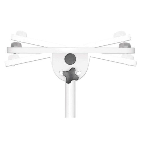 Manhattan Mobile Cart for Projectors and Laptops, Two Trays for Devices up to 10kg, Trays Tilt and Swivel, Height Adjustable, Grey/White, Lifetime Warranty