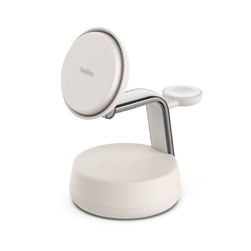 Belkin WIZ040MYSD mobile device charger Headphones, Smartphone Chrome, White USB Wireless charging Fast charging Indoor