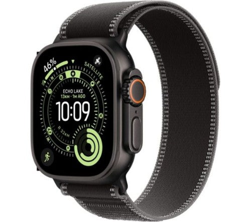 Apple Watch Ultra 3 GPS + Cellular 49mm Black Titanium Case with Black/Charcoal Trail Loop - M/L