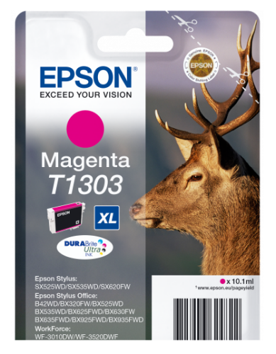 Epson C13T13034012/T1303 Ink cartridge magenta XL, 600 pages 10,1ml for Epson Stylus BX 320/SX 525/WF 3500