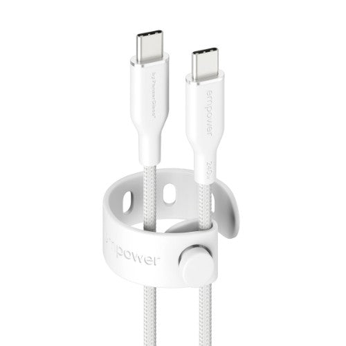 PanzerGlass empower™ by ® Racing 240W USB-C to USB-C Cable | USB 2.0 | 2M | Silver White