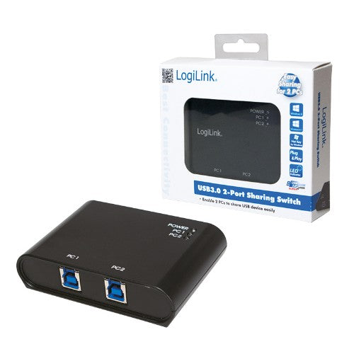 LogiLink UA0216 interface hub USB 3.2 Gen 1 (3.1 Gen 1) Type-B 5000 Mbit/s Black