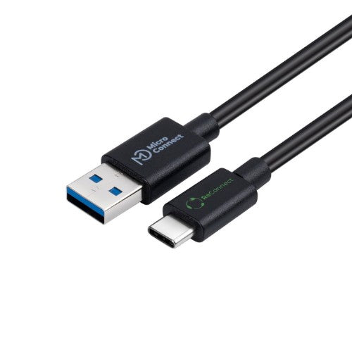 Microconnect ECO-USB3.2CA1 USB cable USB 3.2 Gen 2 (3.1 Gen 2) 1 m USB A USB C Black