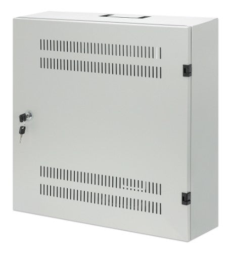 Intellinet Low-Profile 19" Wall Mount Cabinet with 4U Horizontal and 2U Vertical Rails Slim, Space-saving Enclosure with Only 170 mm (6.7 in.) Depth, Ideal for AV, Multimedia and Surveillance Applications, Assembled, Gray RAL 7035