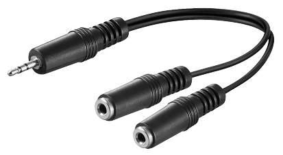 Microconnect AUDLL02 audio cable 0.2 m 3.5mm 2 x 3.5mm Black