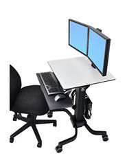 Ergotron WorkFit-C, Dual Sit-Stand Black, Grey Flat panel Multimedia cart