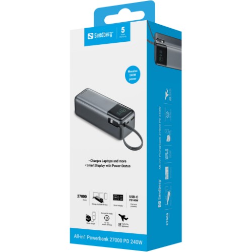 Sandberg All-in1 Powerbank 27000 PD 240W