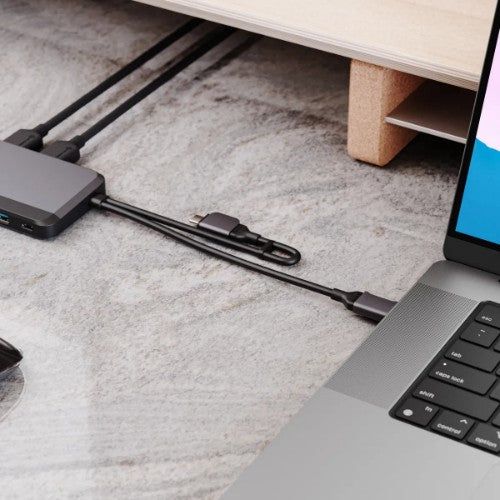 ALOGIC Portable Dock for Mac 10-in-1 with Dual Display 4K 60Hz Support - Dark Grey