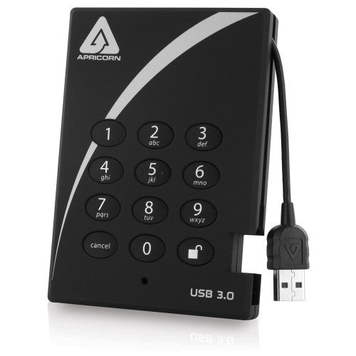 Apricorn Aegis Padlock USB 3.0 500GB external hard drive Black