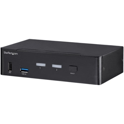 StarTech.com 2 Port DisplayPort KVM Switch - 4K 60Hz - Single Display - Dual Port UHD DP 1.2 USB KVM Switch with Integrated USB 3.0 Hub & Audio - Dell HP Apple Lenovo - TAA Compliant