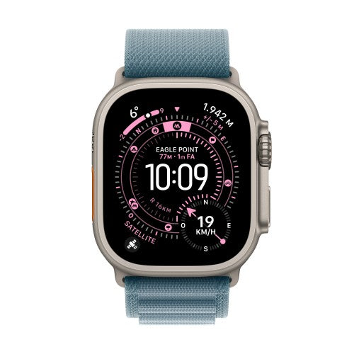Apple Watch Ultra 3 GPS + Cellular 49mm Natural Titanium Case with Light Blue Alpine Loop - Large