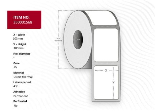 Capture 35001568 printer label White