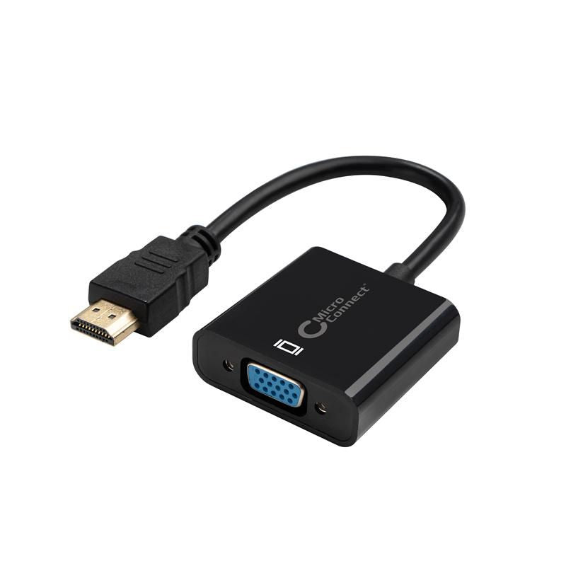 Microconnect HDMVGA2B video cable adapter 0.15 m VGA (D-Sub) HDMI Type A (Standard) Black