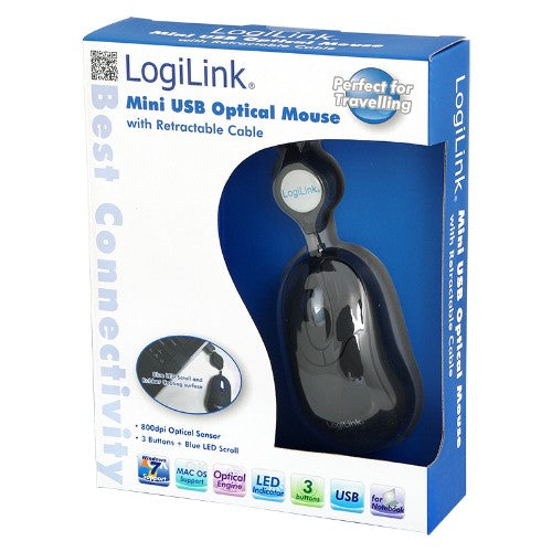 LogiLink ID0016 mouse Office Ambidextrous USB Type-A Optical 800 DPI