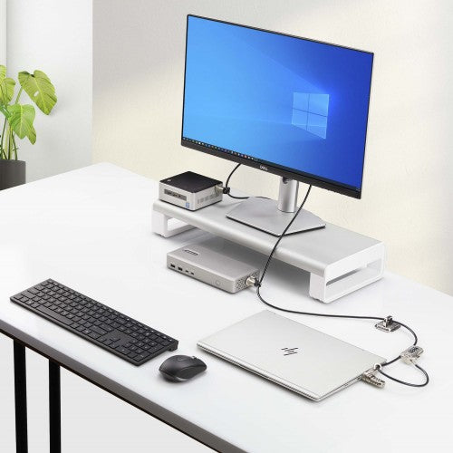 StarTech.com Laptop/Desktop & Peripheral Lock Kit, Theft-Deterring Security Lock, K-Slot, 9.8ft (3m) Steel Cable, 3x Devices, User-Resettable 4-Digit Lock - TAA