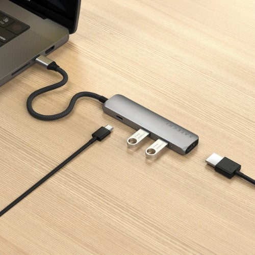 Satechi ST-P4SM interface hub USB Type-C 10000 Mbit/s Grey
