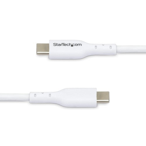 StarTech.com 3m (9.8ft) White USB-C Charging Cable, USB C Cable, USB 2.0 Type-C Laptop Charger Cord, 60W 3A Power Delivery, TPE Jacket, USB-C Data Transfer Cable, M/M