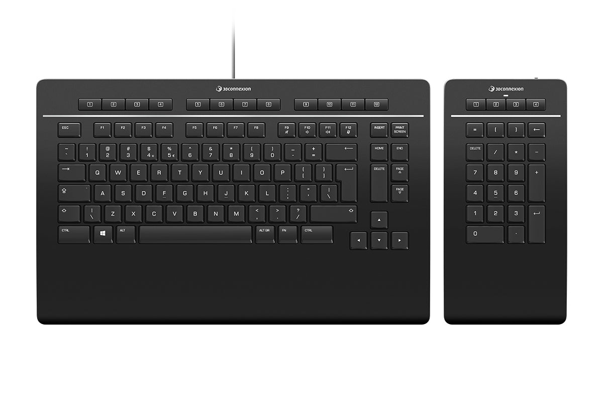 3Dconnexion Pro with Numpad keyboard Office USB + RF Wireless + Bluetooth QWERTZ German Black