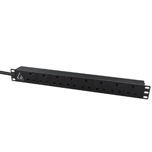 Lanview LVR-3MUK-SPD-UK8 power distribution unit (PDU) 8 AC outlet(s) 1.4U Black