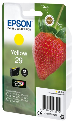 Epson C13T29844012/29 Ink cartridge yellow, 180 pages ISO/IEC 19752 3,2ml for Epson XP 235/335