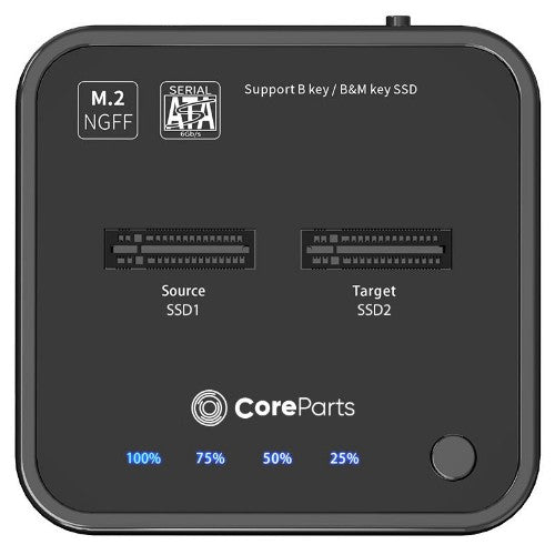 CoreParts MS-CLONER-SATA storage drive docking station USB 3.2 Gen 2 (3.1 Gen 2) Type-C Black