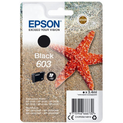 Epson C13T03U14010/603 Ink cartridge black, 150 pages 3.4ml for Epson XP 2100