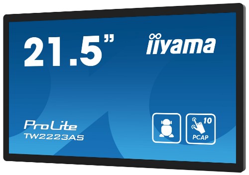 iiyama TW2223AS-B2 Signage Display Interactive flat panel 54.6 cm (21.5") Wi-Fi 345 cd/m² Full HD Black Touchscreen Built-in processor Android 24/7