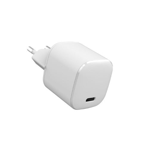 eSTUFF 100% Recycled Plastic - Home Charger USB-C PD 3A 20W, EU Plug - White
