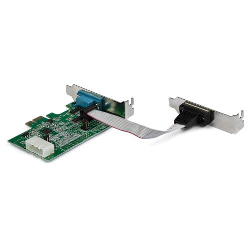 StarTech.com 2-port PCI Express RS232 Serial Adapter Card - PCIe RS232 Serial Host Controller Card - PCIe to Serial DB9 - 16950 UART - Low Profile Expansion Card - Windows & Linux