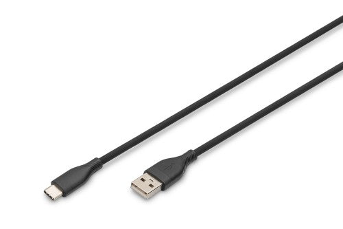 Digitus USB-C silicone connection cable, 0.5m, black