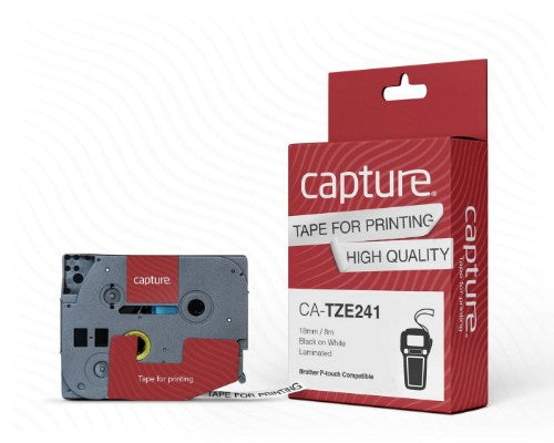 Capture CA-TZE241 label-making tape Black on white