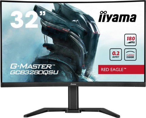 iiyama G-MASTER Immerse yourself in the game with the curved GCB3280QSU Red Eagle with 180Hz refresh rate