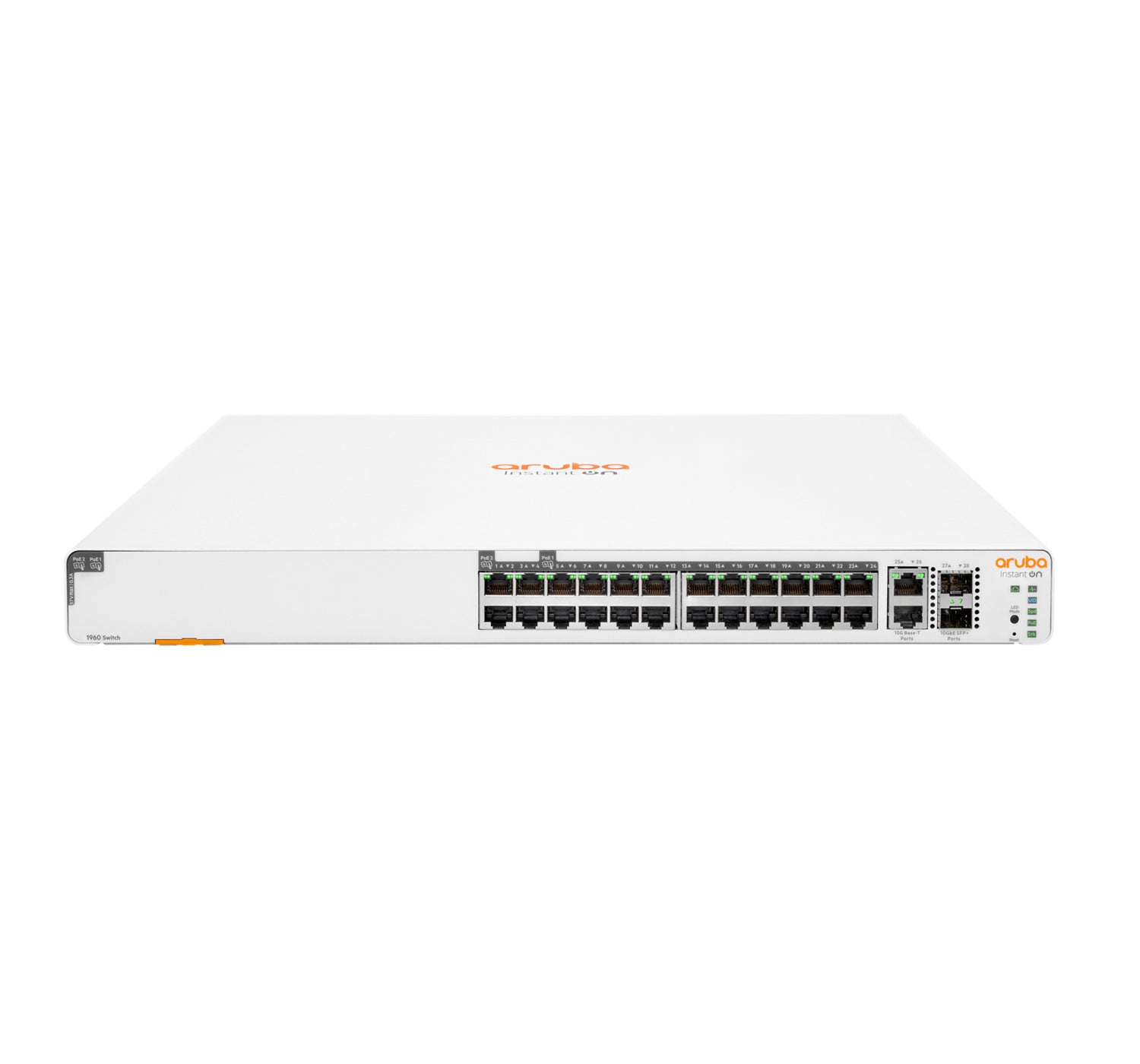 HPE Aruba Networking Aruba Instant On 1960 24G 20p Class4 4p Class6 PoE 2XGT 2SFP+ 370W Managed L2+ Gigabit Ethernet (10/100/1000) Power over Ethernet (PoE) 1U