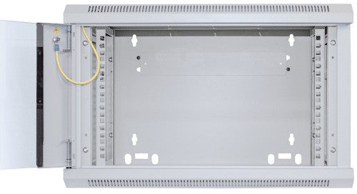 Intellinet 19" Network Cabinet - Wall Mount (Standard), 6U, 450mm Deep, Grey, Flatpack, Max 60kg, Suitable also for use on desk or floor, Usable Depth 260mm, Metal & Glass Door, Back Panel, Removeable Sides, Parts for wall install (eg screws/rawl plugs) n