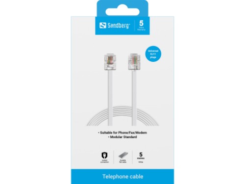 Sandberg Telephone RJ11-RJ11 5 m