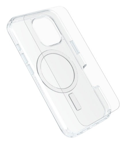 OtterBox Symmetry Series Clear for MagSafe + Premium Glass for Apple iPhone 16, Transparent