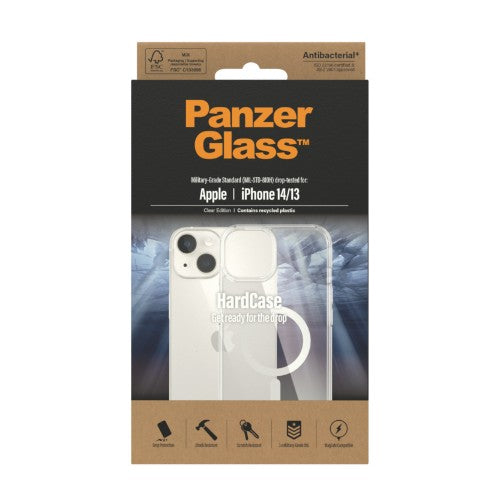 PanzerGlass ® HardCase Transparent w. White MagSafe iPhone 14 | 13